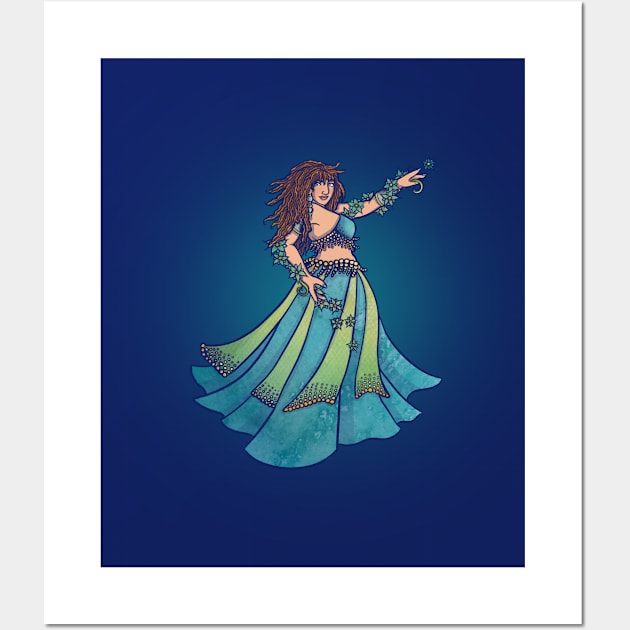 Belly Dancer Ruby in Teal Wall Art by bubbsnugg